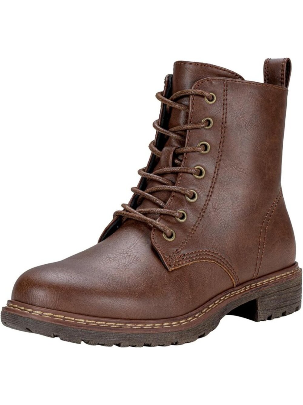 Stylish Lace-Up Women's Combat Ankle Boots with Side Zipper for Trendy Look